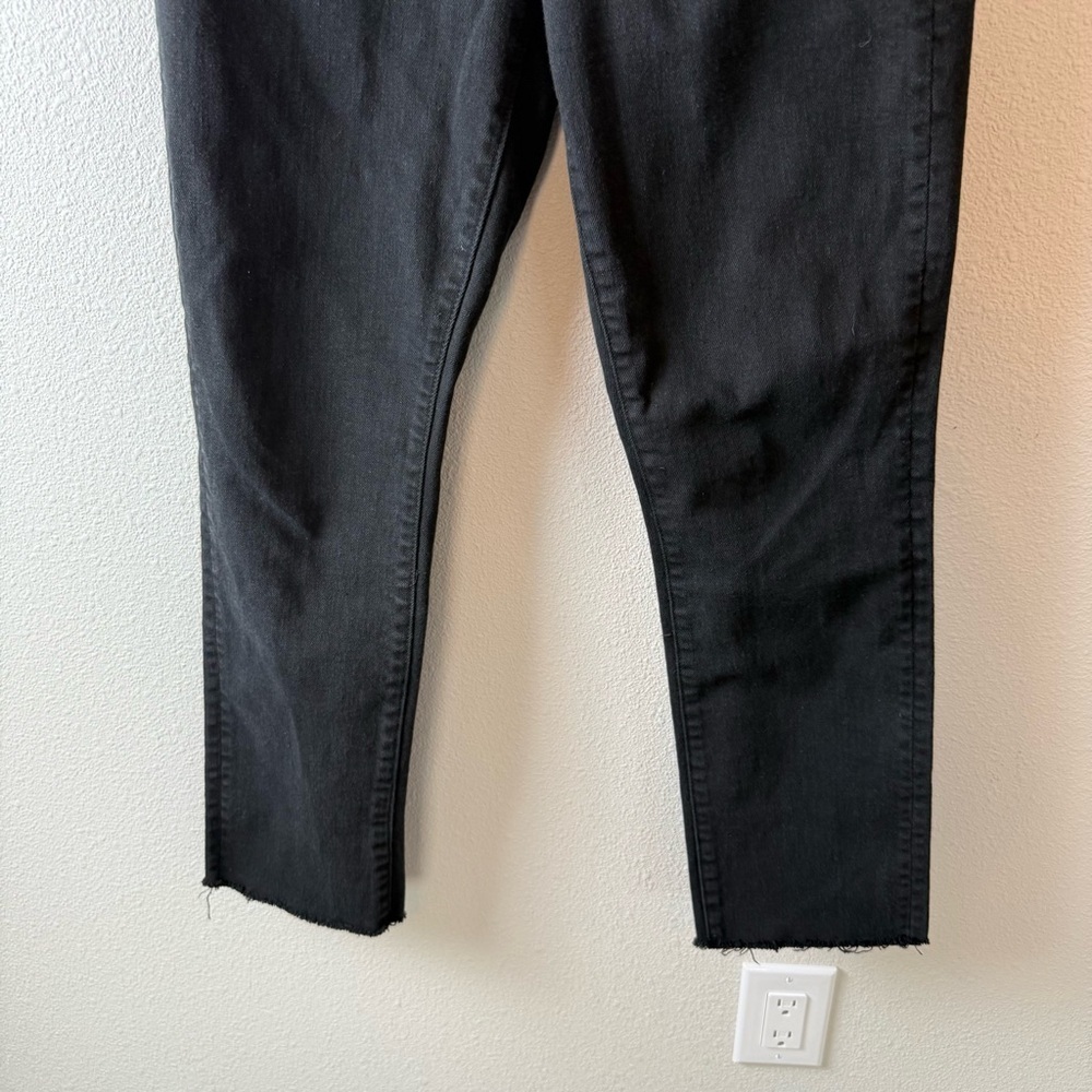 MOTHER Denim The Rascal Ankle Fray Straight Leg Jeans Pitch Black Women’s 28 - Picture 6 of 15